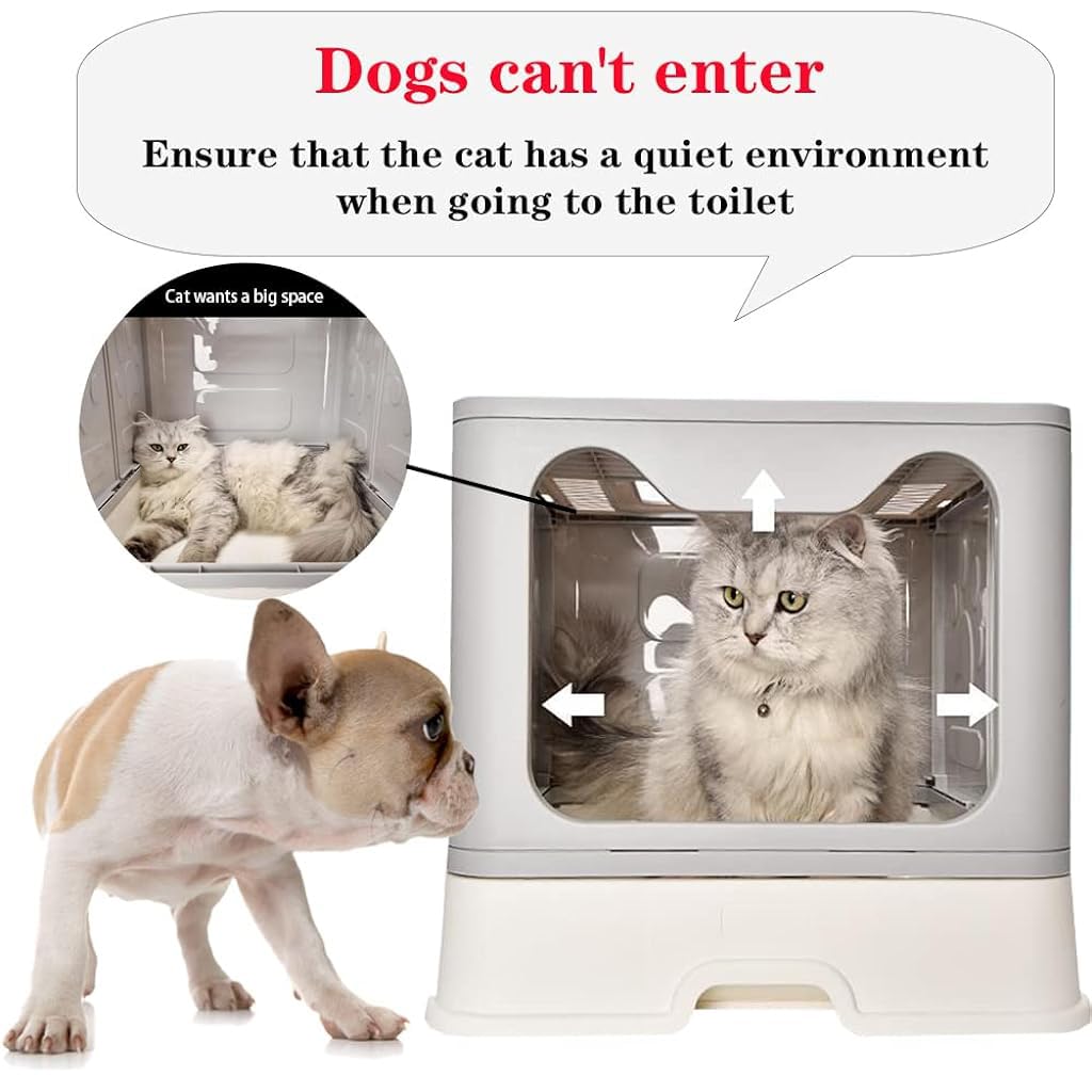 Qpets® Cat Litter Box, Foldable Cat Litter Tray Cat House, Anti Spill Drawer Design Litter Box for Cats Large, Odor Removal Enclosed Kitten Litter Box for Adult Cats Big (51 * 41 * 38 CM) Qpets® Cat Litter Box, Foldable Cat Litter Tray Cat House, Anti Spill Drawer Design Litter Box for Cats Large, Odor Removal Enclosed Kitten Litter Box for Adult Cats Big (51 * 41 * 38 CM)